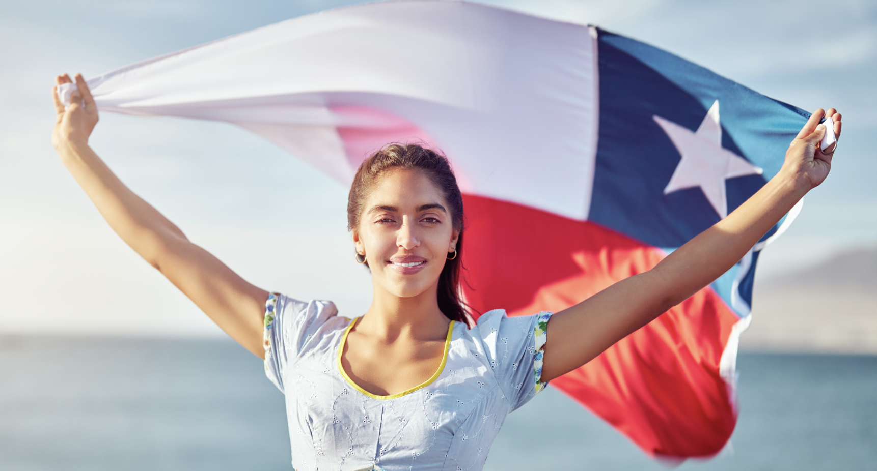 Texas woman with flag
